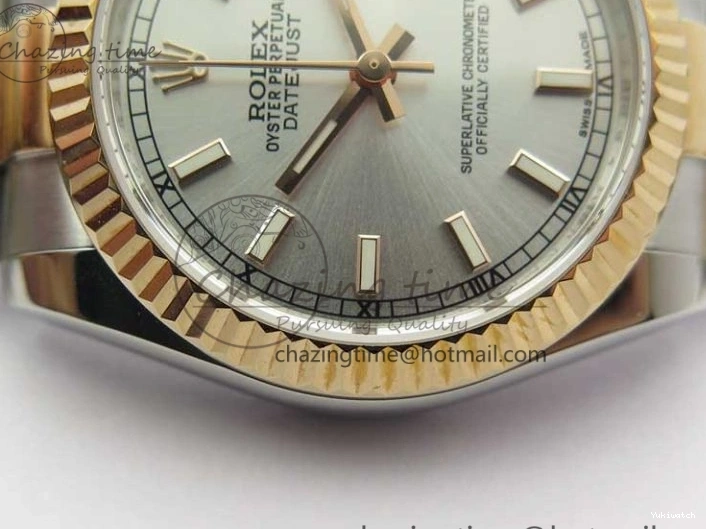 RG SS President Stick Markers NH05A Best GSF 178274 SEIKO 31mm Datejust Edition on Bracelet Dial SS RG Silver 1123